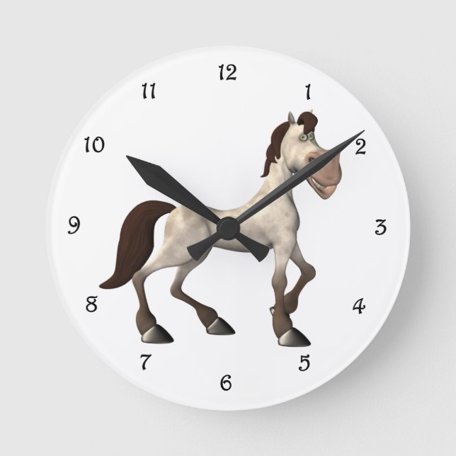 Cartoon Horse Round Clock (Front)