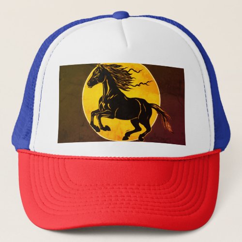 Cartoon Horse T_Shirt Designs Trucker Hat