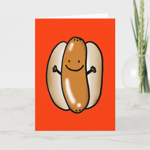 cartoon hot dog sausage card