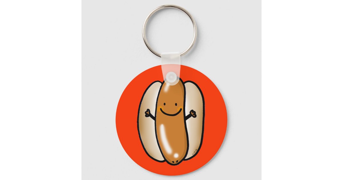 Hotdog Keychain | Zazzle