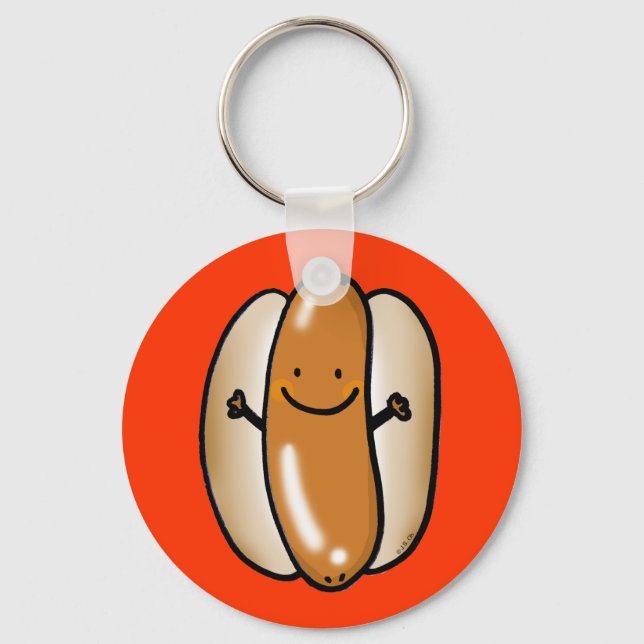 cartoon hot dog sausage keychain (Front)