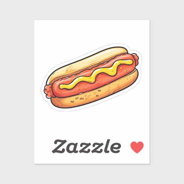 Cartoon hot dog sticker (Sheet)