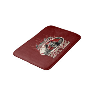 Cartoon hot rod bath mat