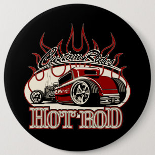 Cartoon hot rod button