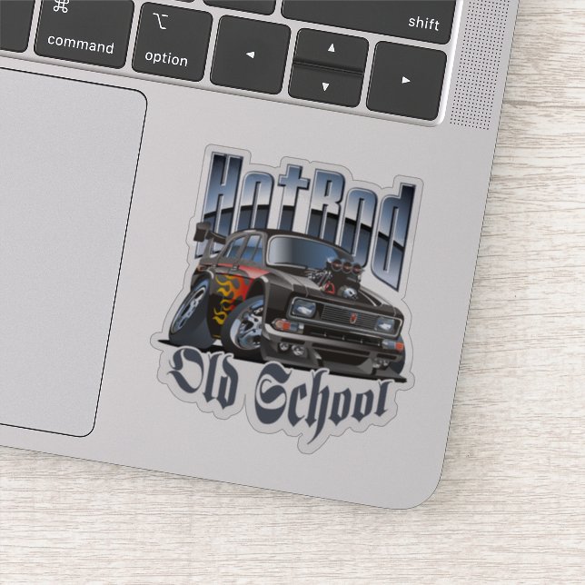 Cartoon hot rod sticker (Detail)