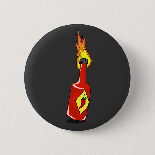 Cartoon Hot Sauce Button (Front)