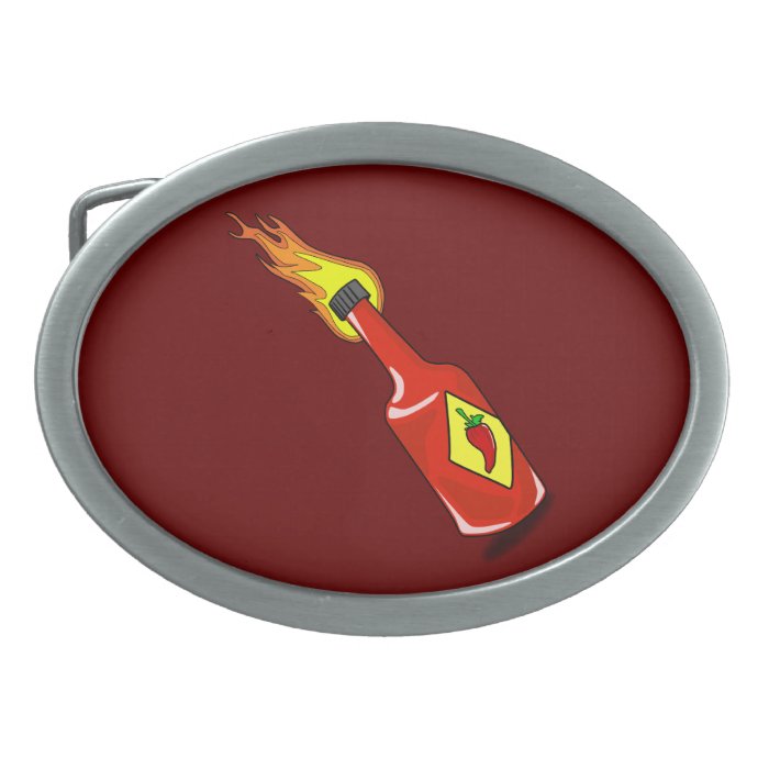 Cartoon Hot Sauce Oval Belt Buckle