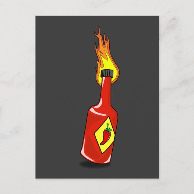 Cartoon Hot Sauce Postcard (Front)