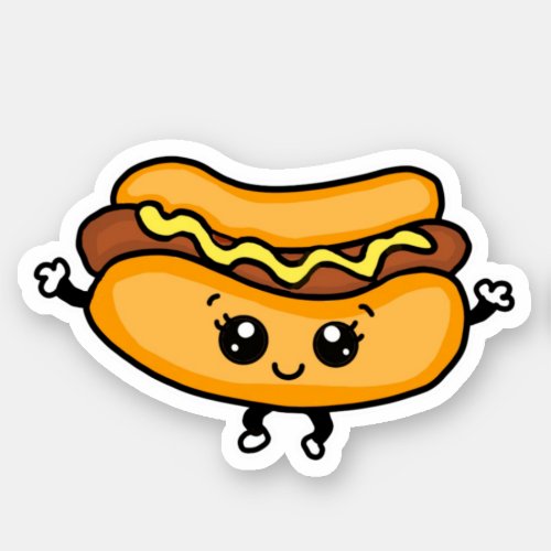 Cartoon Hotdog Sticker