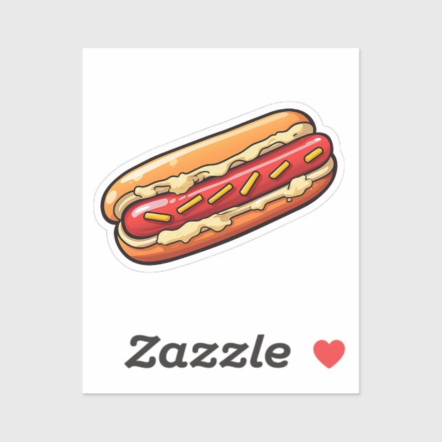 Cartoon hotdog sticker (Sheet)