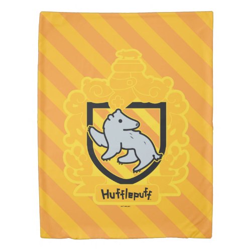 Cartoon Hufflepuff Crest Duvet Cover