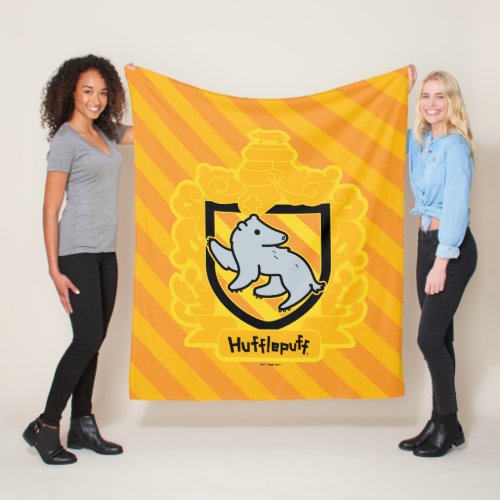 Cartoon Hufflepuff Crest Fleece Blanket