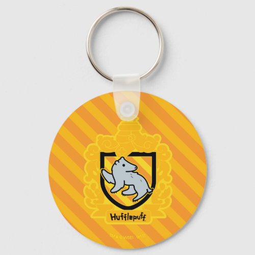 Cartoon Hufflepuff Crest Keychain