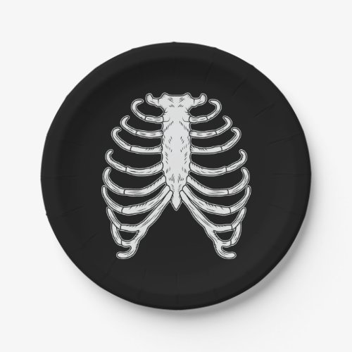 Cartoon Human Rib Cage Skeleton Bones Halloween Paper Plates