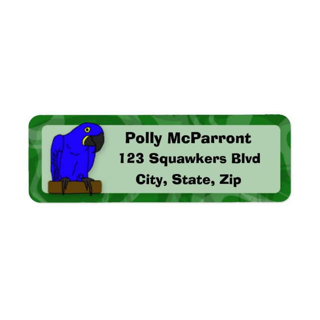 Cartoon Hyacinth Macaw Label (Front)