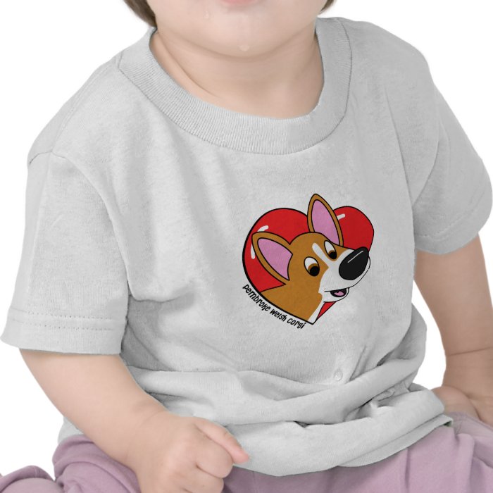 Cartoon I Love my Corgi Baby T Shirt