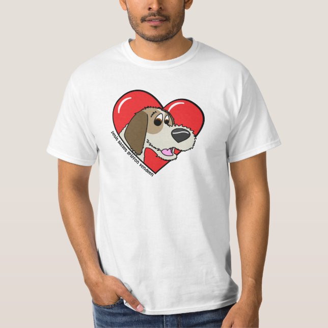 Cartoon I Love my PBGV T-Shirt (Front)