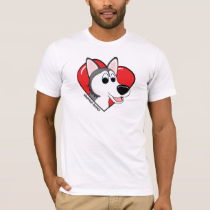 Cartoon I Love my Siberian Husky T-Shirt