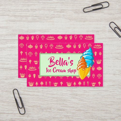 cartoon Ice Cream business or shop Business Card