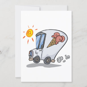 Cartoon Ice Cream Truck Fun Summer Dessert Invitation