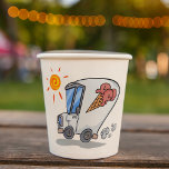 Cartoon Ice Cream Truck Fun Summer Dessert Paper Cups