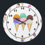 Cartoon Ice Cream wall clock<br><div class="desc">design by originalartwork@delightful-doodles.com</div>