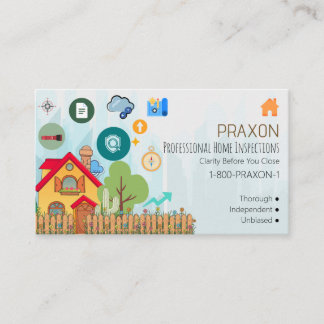Cartoon Illustrated Home Inspector Business Card