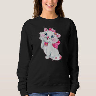 Cartoon illustration of Marie the white kitten  Sweatshirt