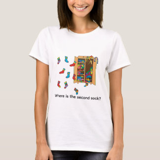 Cartoon illustration : Where is the second sock? T-Shirt