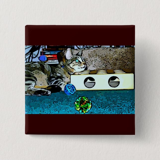 Cartoon Indigo Pinback Button (Front)