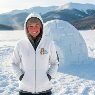 Cartoon Inuit Eskimo with Spear and Igloo Hoodie
