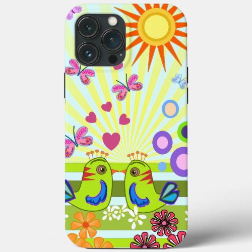 Cartoon iPhone custom case_mate Love Birds iPhone 13 Pro Max Case