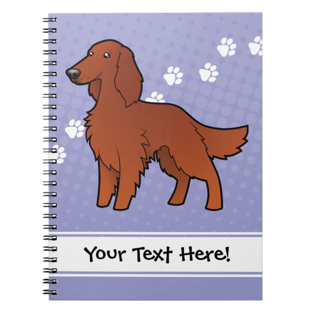 Cartoon Irish / English / Gordon / R&W Setter Notebook (Front)