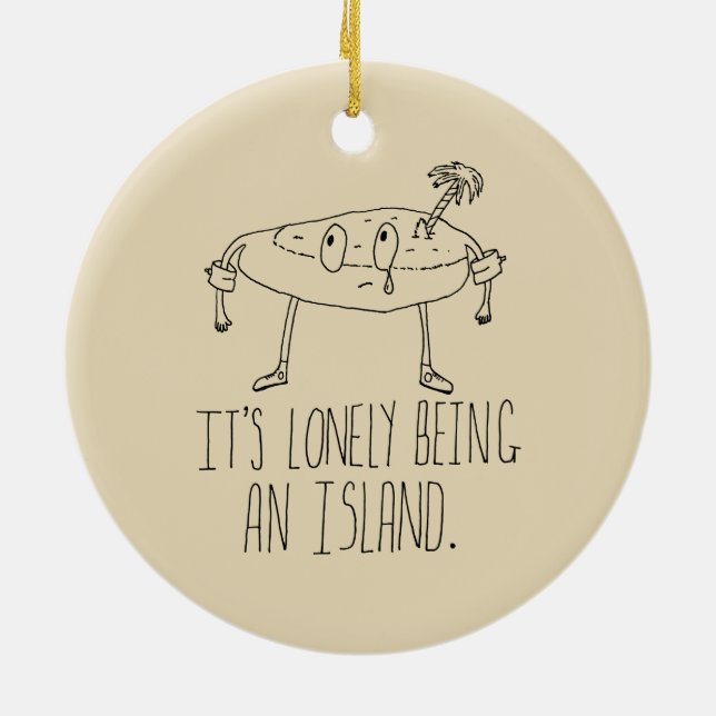 Cartoon Island Ceramic Ornament (Back)