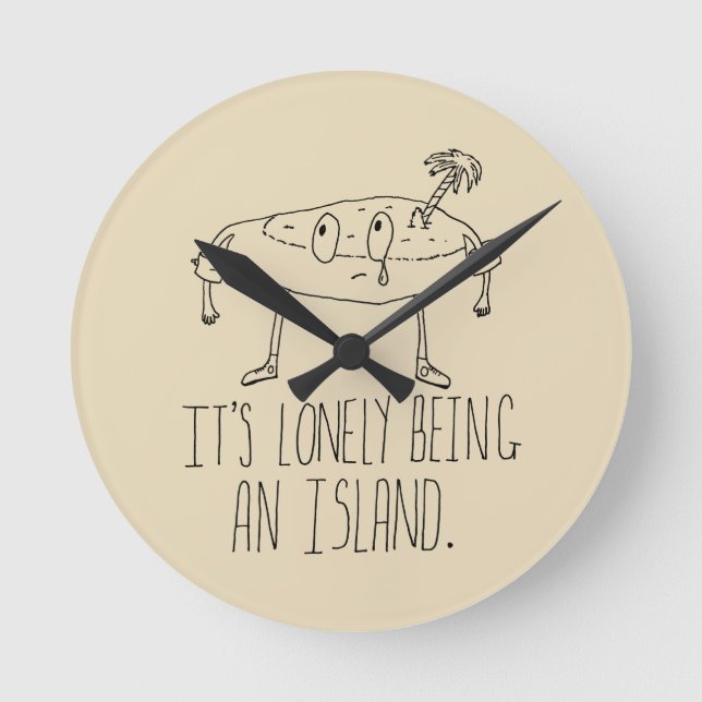 Cartoon Island Round Clock (Front)