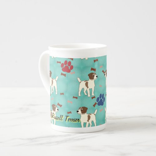 Cartoon Jack Russell Terrier Bone China Mug