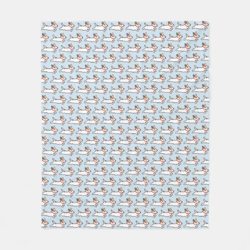 Cartoon Jack Russell Terrier Cartoon Dog Pattern Fleece Blanket