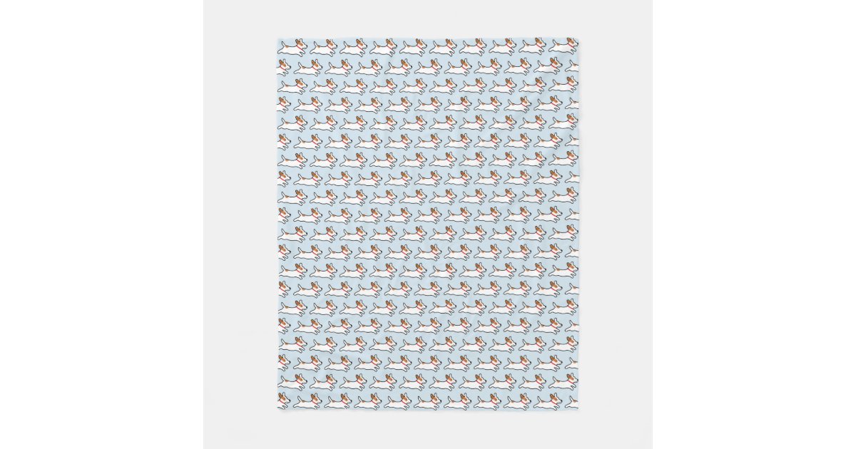Cartoon Jack Russell Terrier Cartoon Dog Pattern Fleece Blanket | Zazzle
