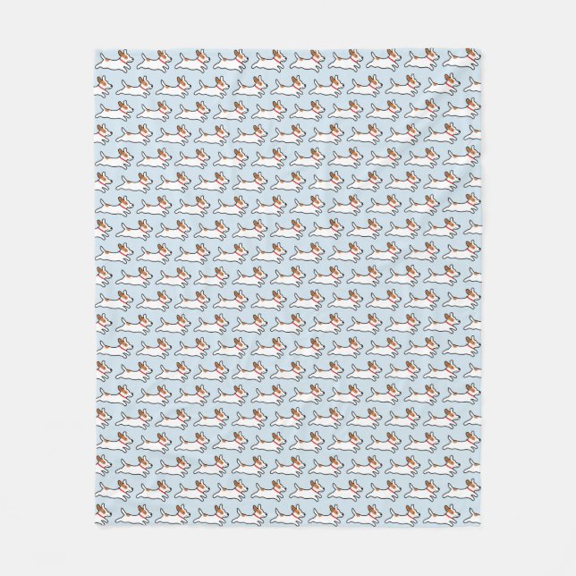 Cartoon Jack Russell Terrier Cartoon Dog Pattern Fleece Blanket (Front)