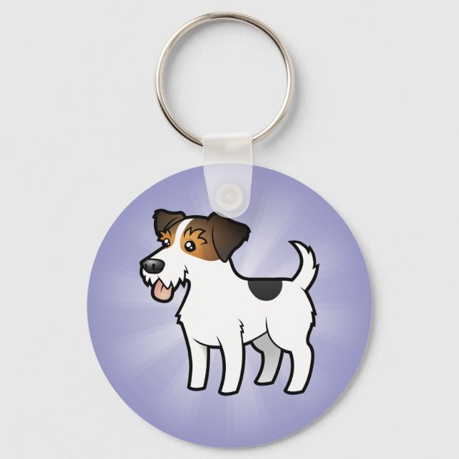 Cartoon Jack Russell Terrier Keychain (Front)