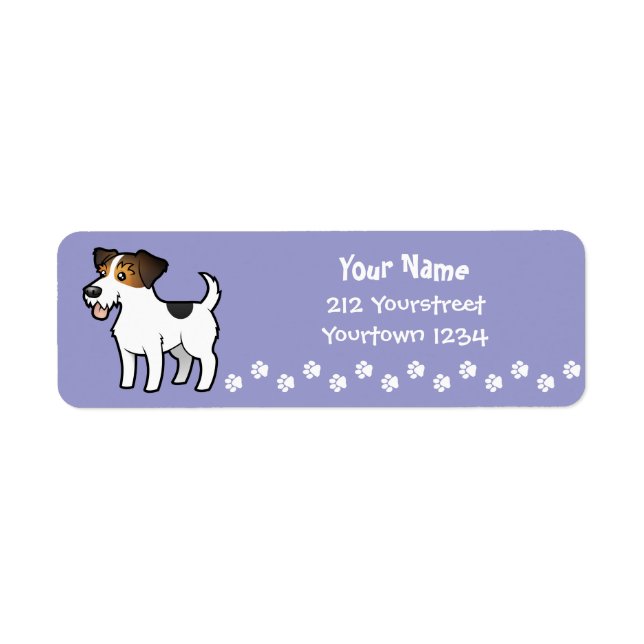 Cartoon Jack Russell Terrier Label (Front)
