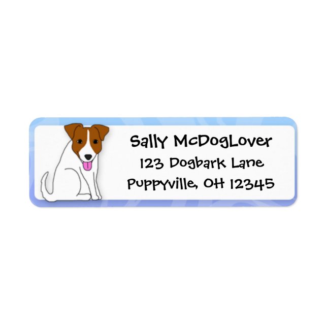 Cartoon Jack Russell Terrier Label (Front)