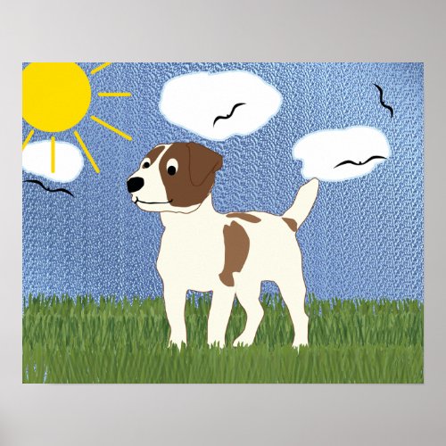 Cartoon Jack Russell Terrier Poster