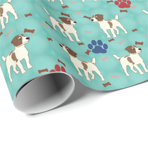 Cartoon Jack Russell Terrier Wrapping Paper