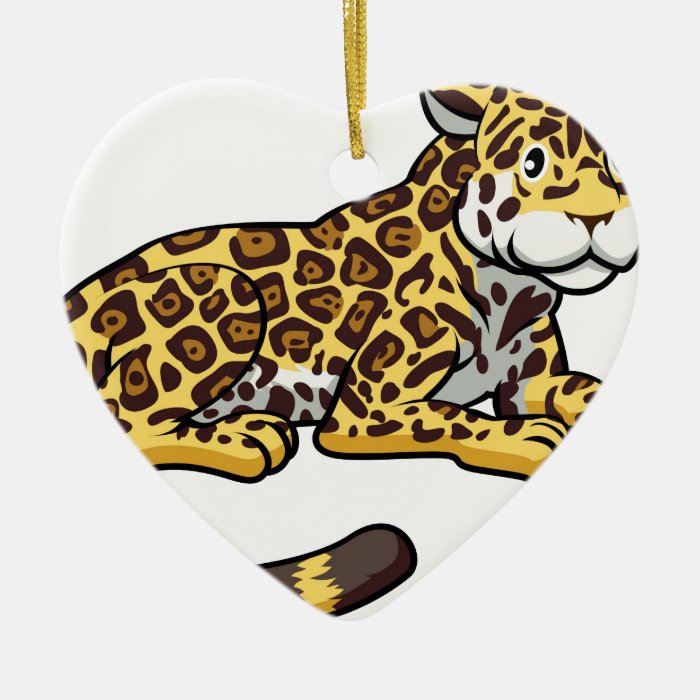 Cartoon Jaguar Cat Christmas Tree Ornament