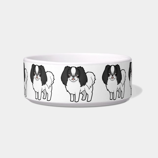 Cartoon Japanese Chin / Phalene Bowl (Front)