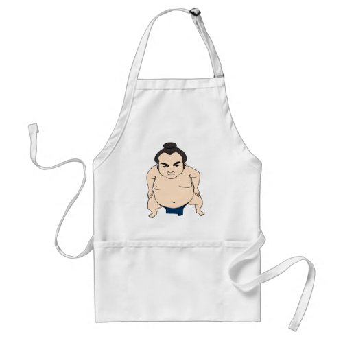 Cartoon Japanese Sumo Wrestler Adult Apron