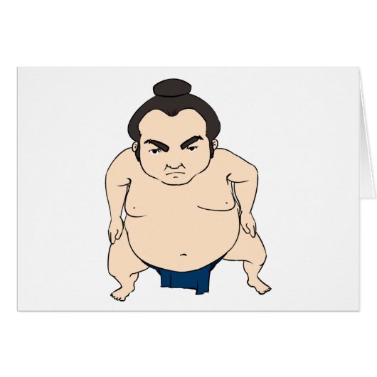 Cartoon Japanese Sumo Wrestler Cards (Front Horizontal)