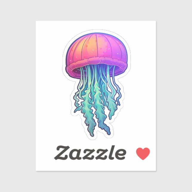 Cartoon jellyfish sticker (Sheet)