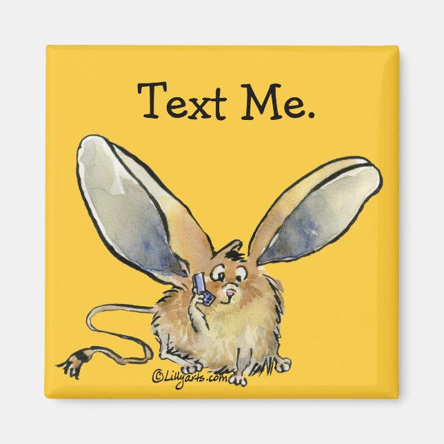Cartoon Jerboa Text Me Gift Magnet (Front)